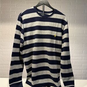 Polo Ralph Lauren Navy and Gray Striped Long Sleeve Tee